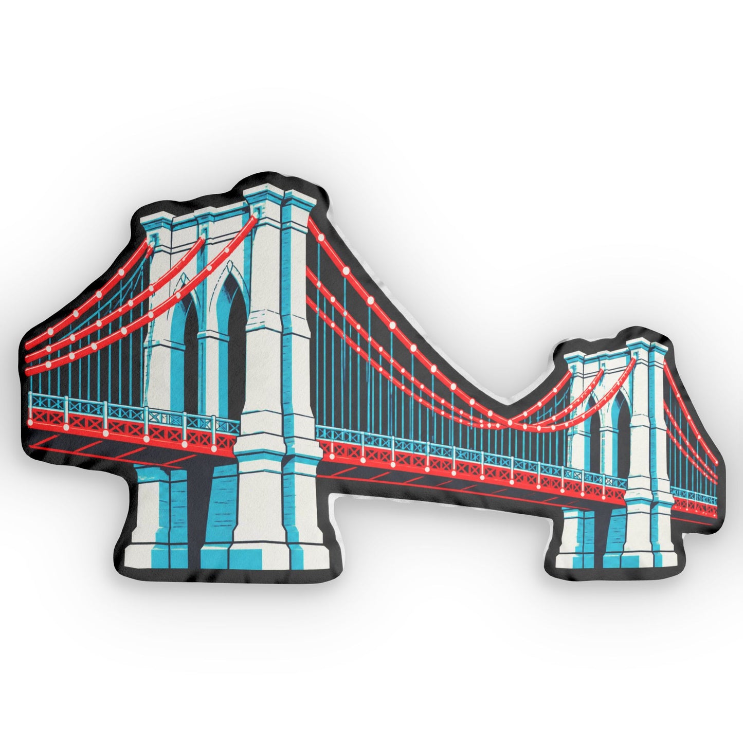 Brooklyn Bridge Shaped Pillow — Custom Landmark Decorative Pillow