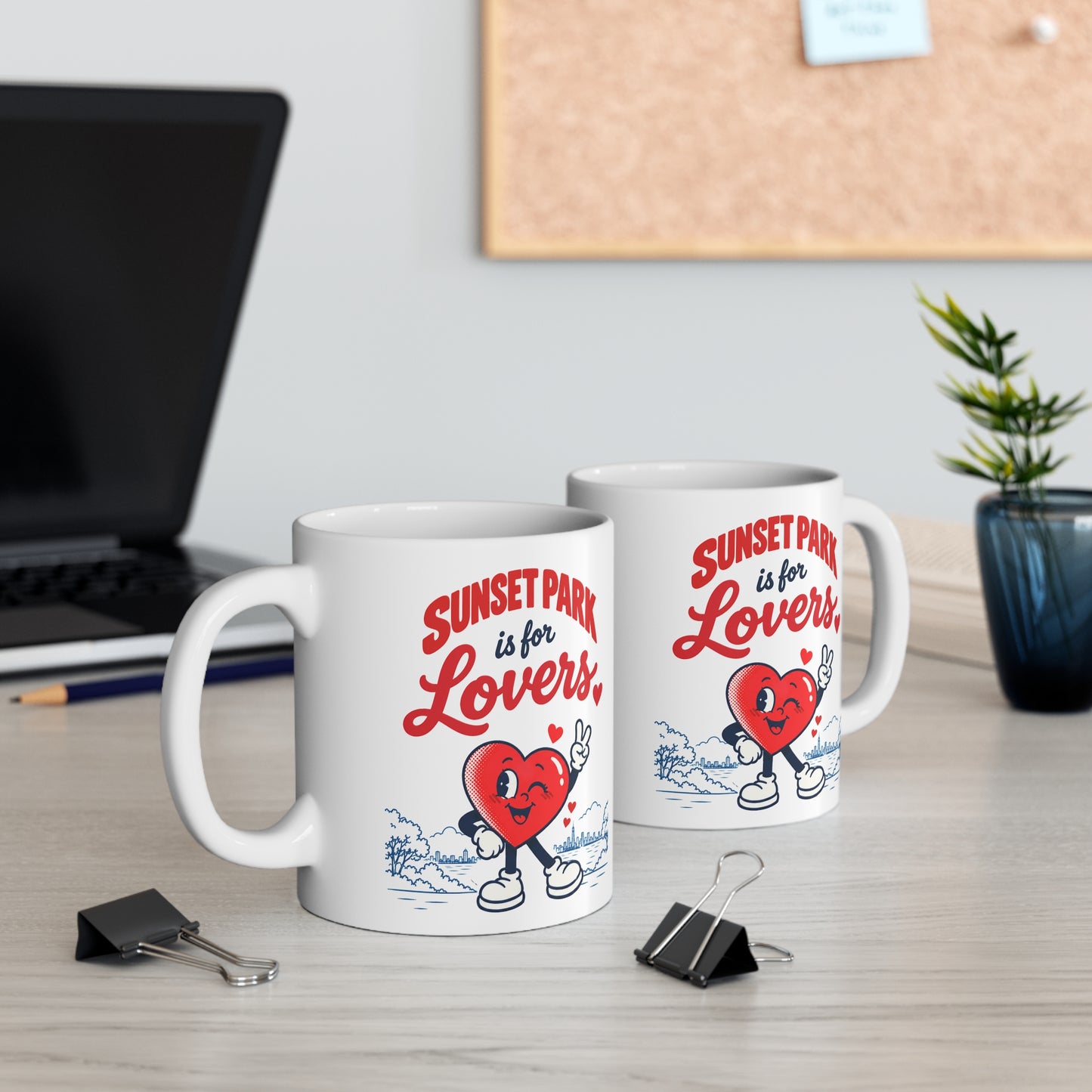 Sunset Park Is for Lovers Heart Mug – Retro Valentine Coffee Cup