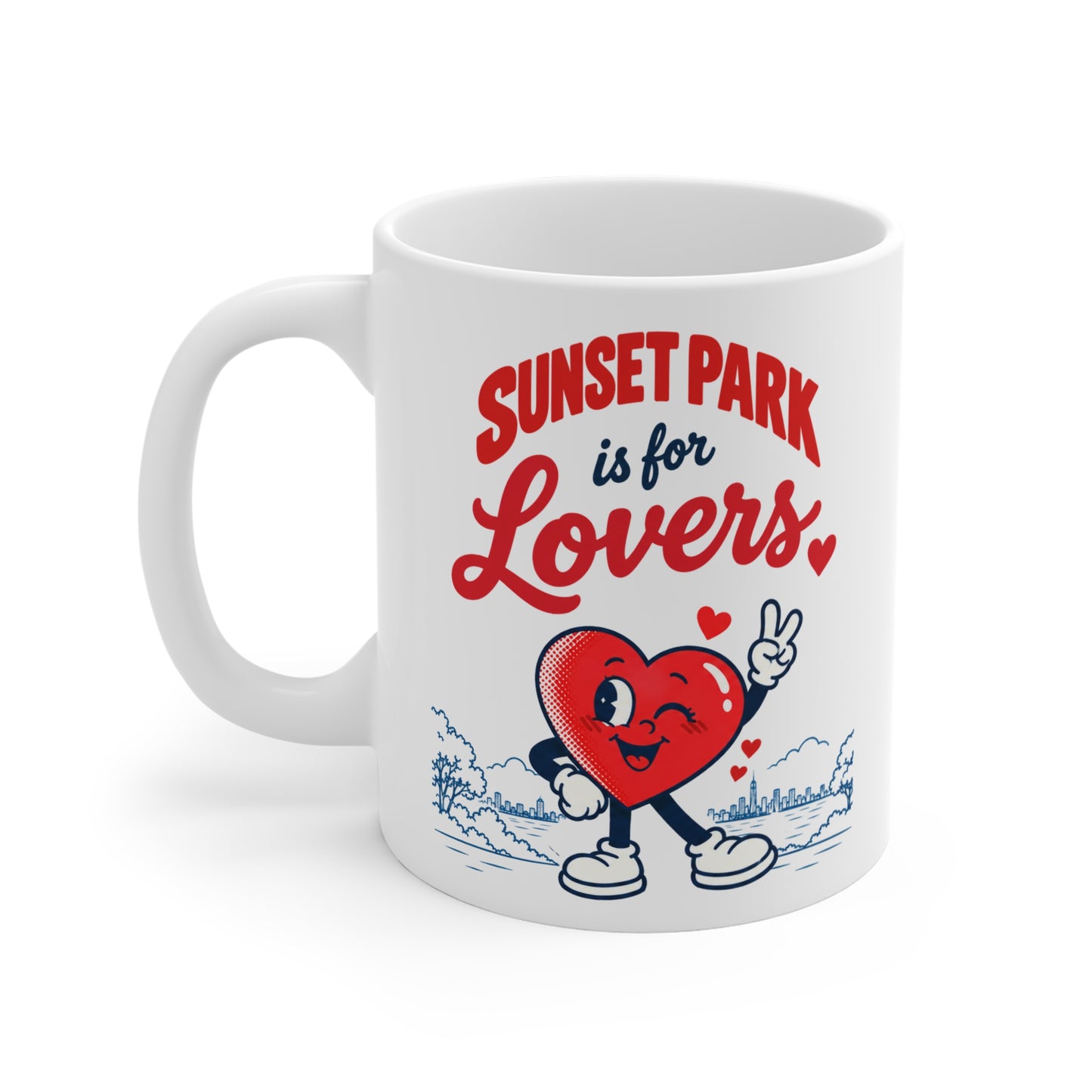 Sunset Park Is for Lovers Heart Mug – Retro Valentine Coffee Cup