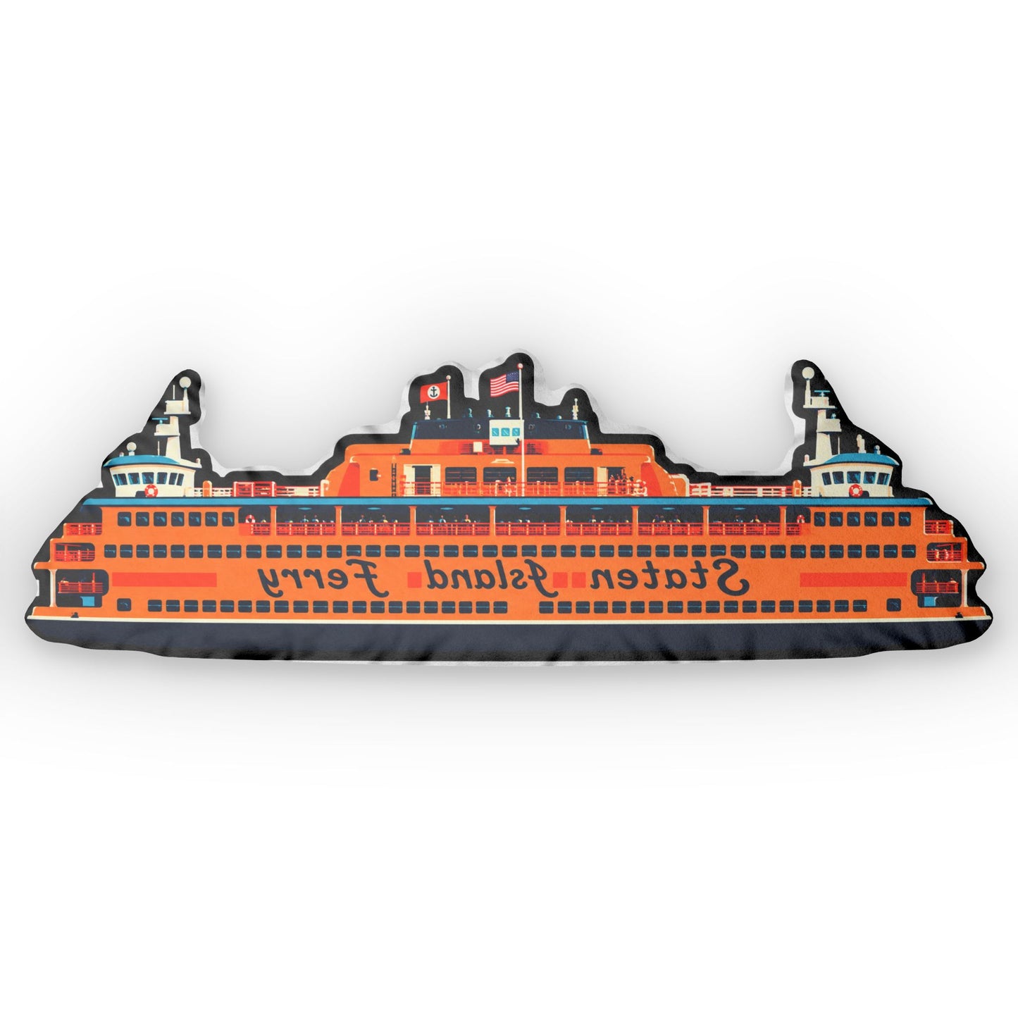 Staten Island Ferry Custom Shaped Pillow – NYC Transit Landmark Decor