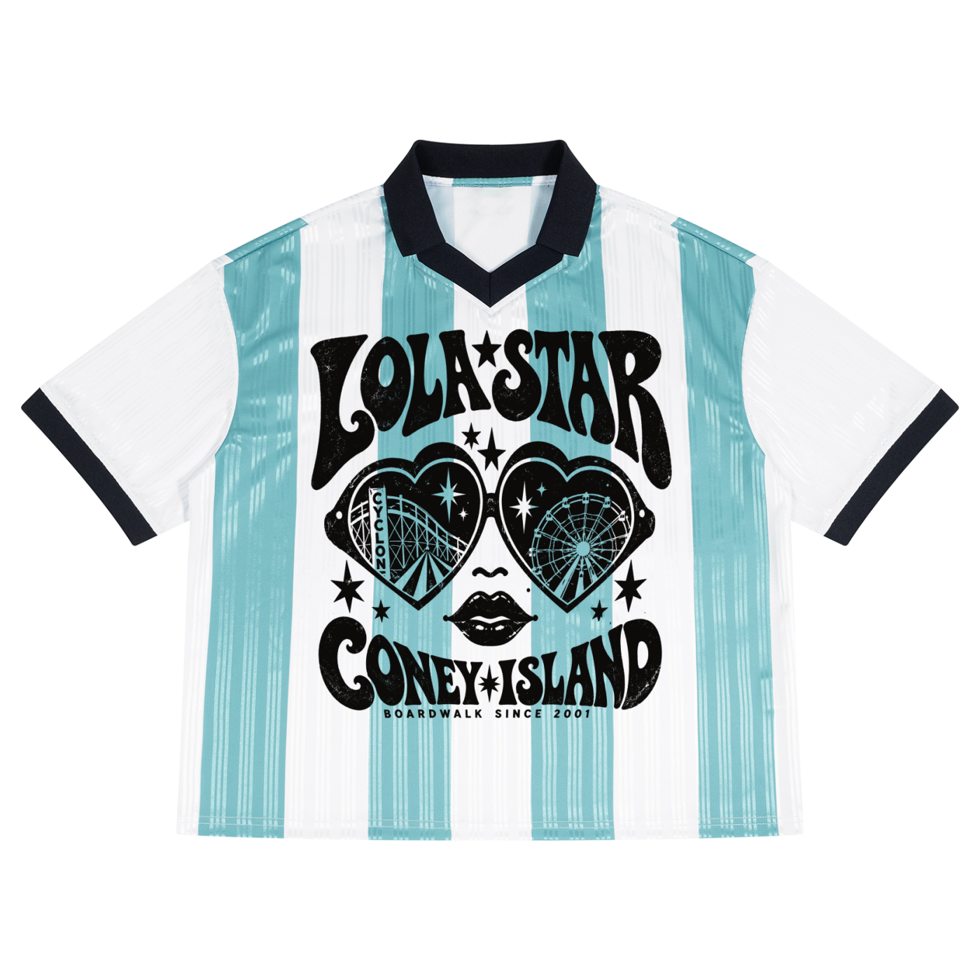 Lola Star Unisex Boxy Striped Collared Soccer Jersey