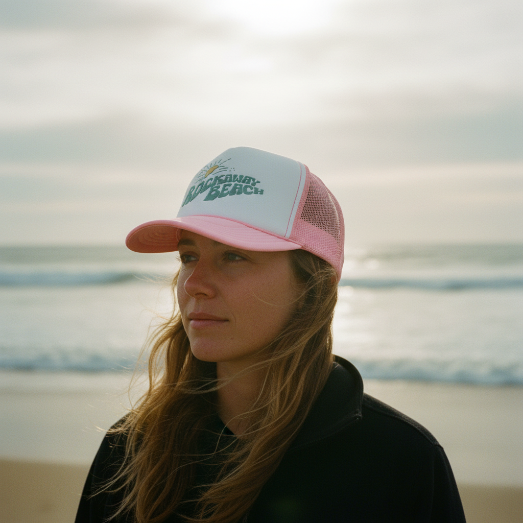 Sunshine Girl Rockaway Beach Foam Trucker Hat – Lightweight Mesh Cap