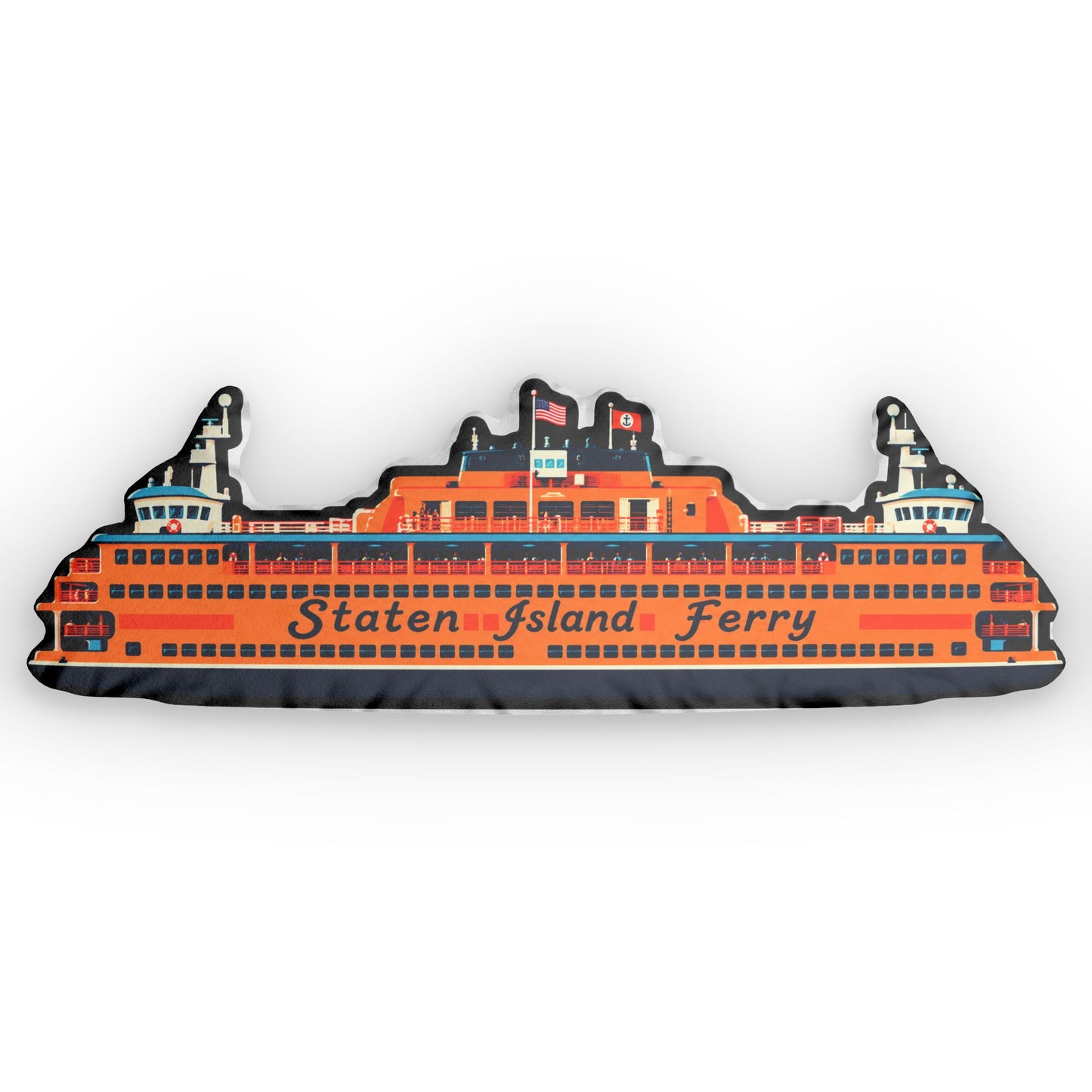 Staten Island Ferry Custom Shaped Pillow – NYC Transit Landmark Decor