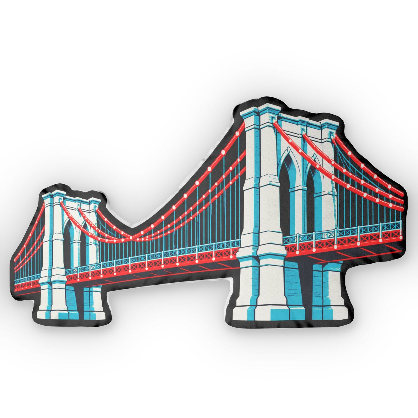 Brooklyn Bridge Shaped Pillow — Custom Landmark Decorative Pillow