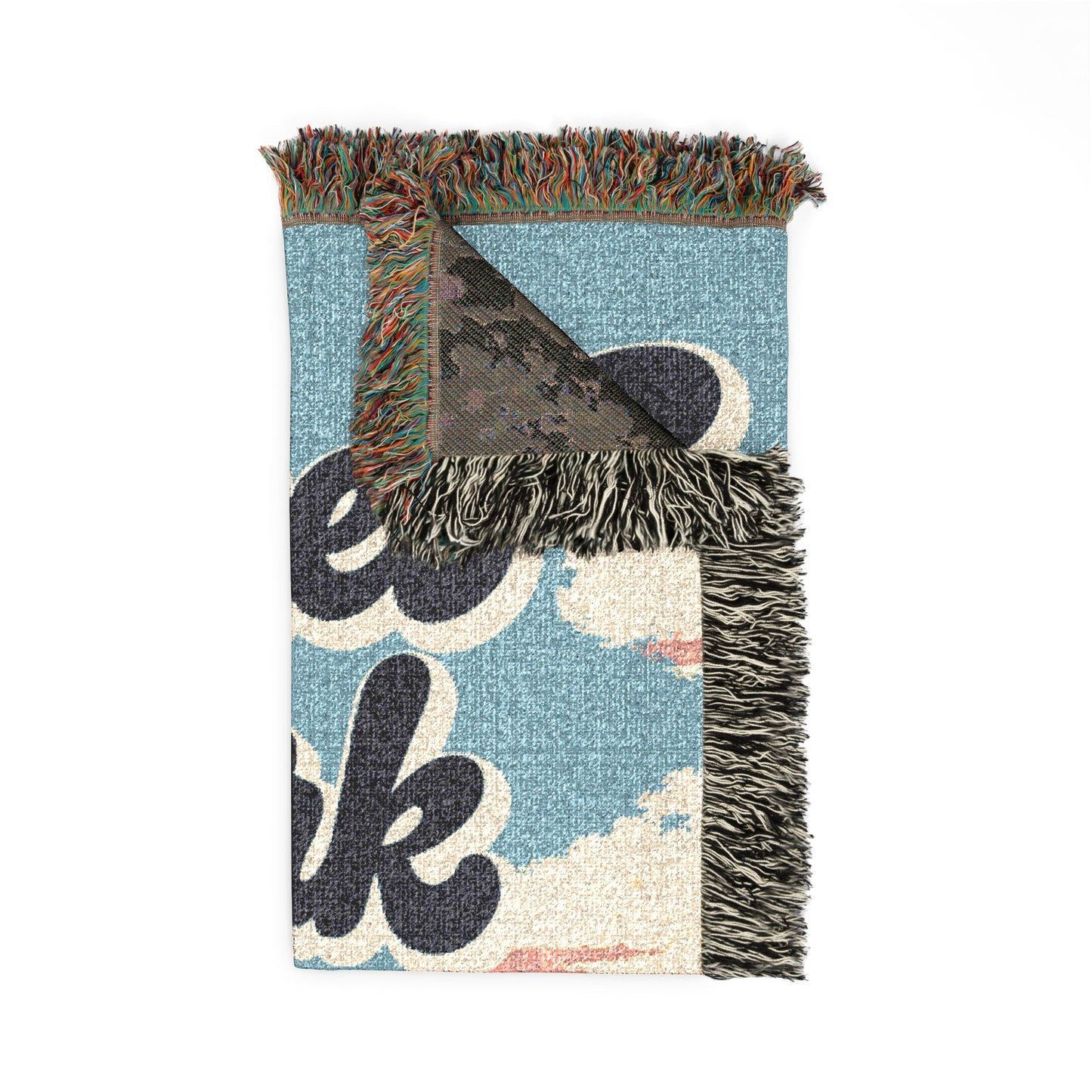 Sunset Park Woven Throw Blanket — Retro Cityscape Tapestry Blanket