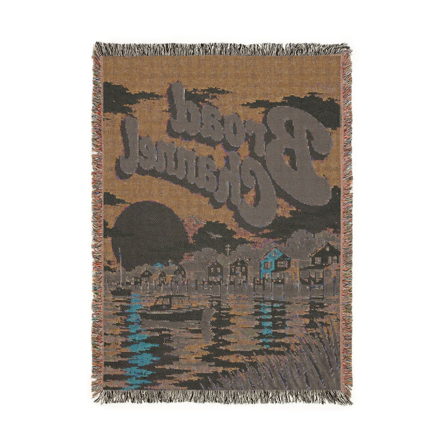 Broad Channel Woven Blanket – Coastal Vintage Harbor Throw