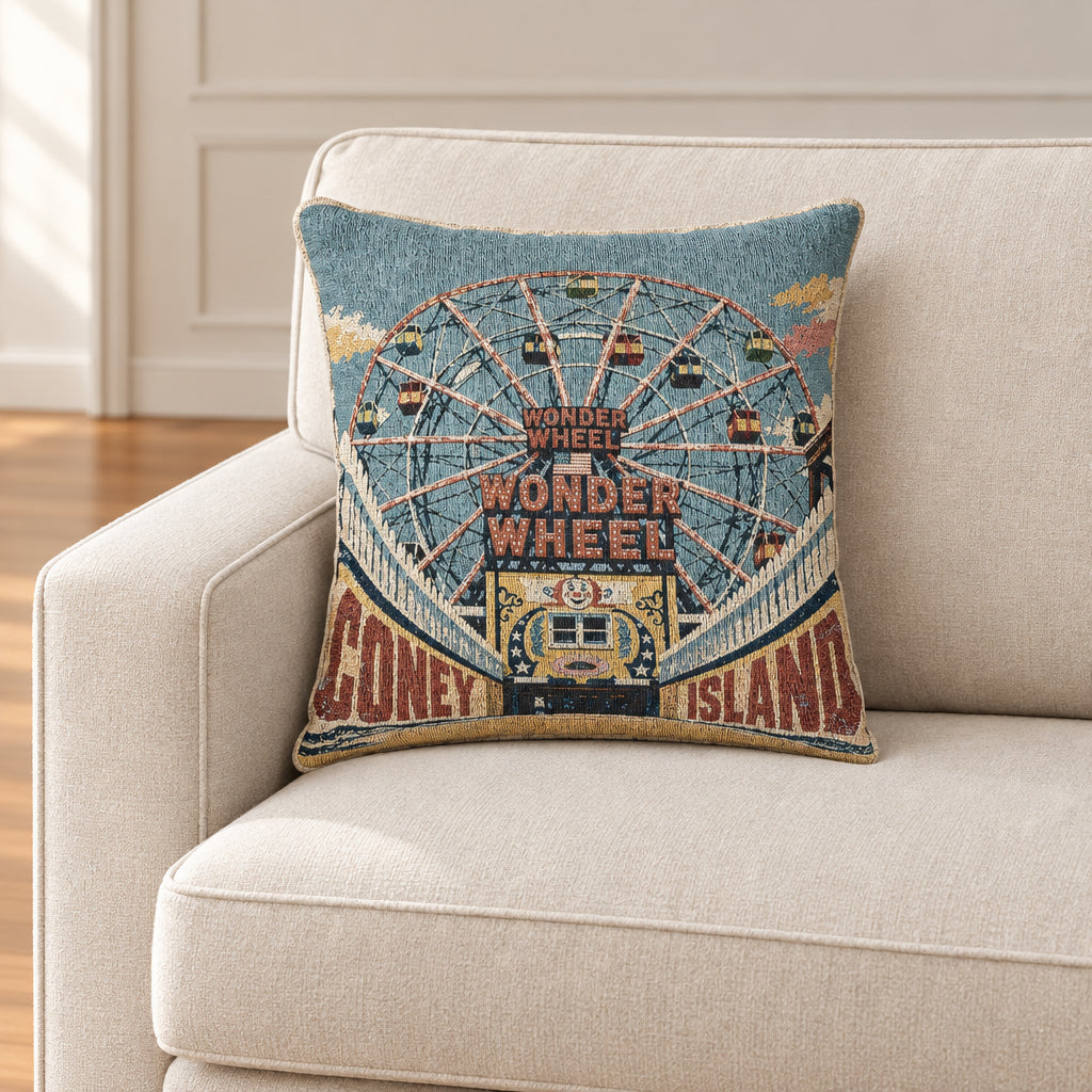 Coney Island Woven Pillow