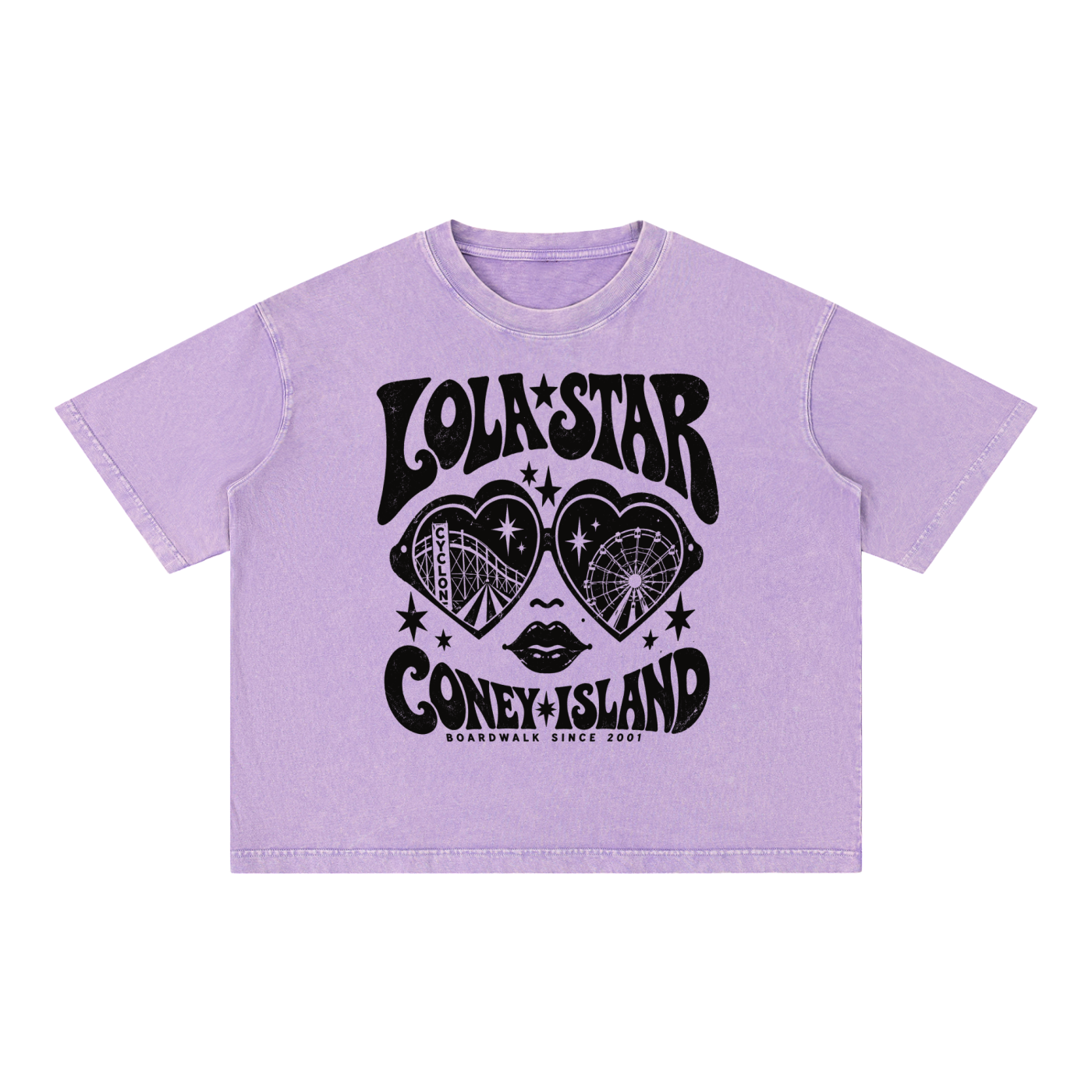 Lola Star Mineral Wash Boxy Cotton T-Shirt