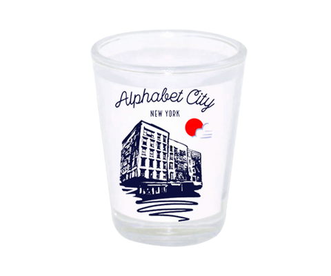 Alphabet City Manhattan Sketch Shot Glass