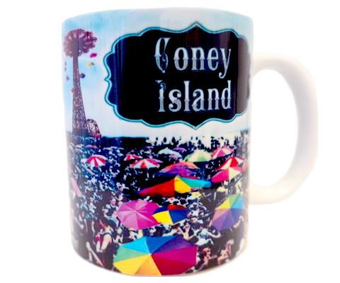 Beach Umbrellas Coney Island, Brooklyn, New York Mug