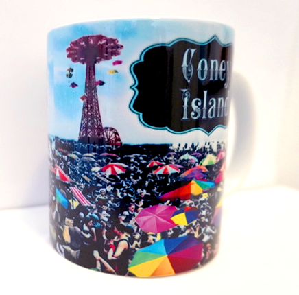 Beach Umbrellas Coney Island, Brooklyn, New York Mug