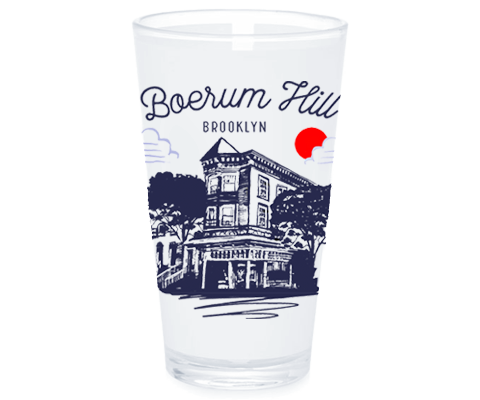 Boerum HIll Brooklyn Sketch Pint Glass