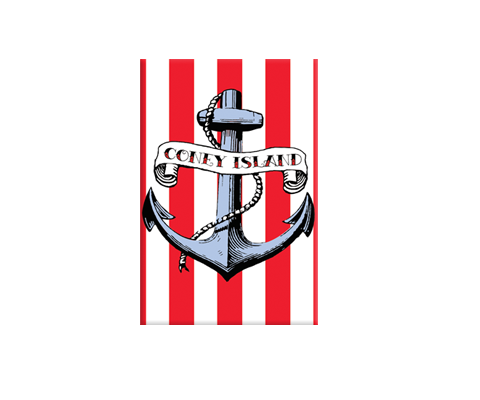 Coney Island Classic Striped Anchor, Brooklyn New York Magnet