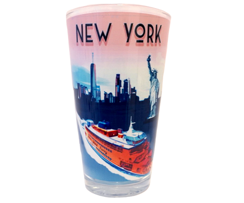 New York Ferry Sunset Pint Glass