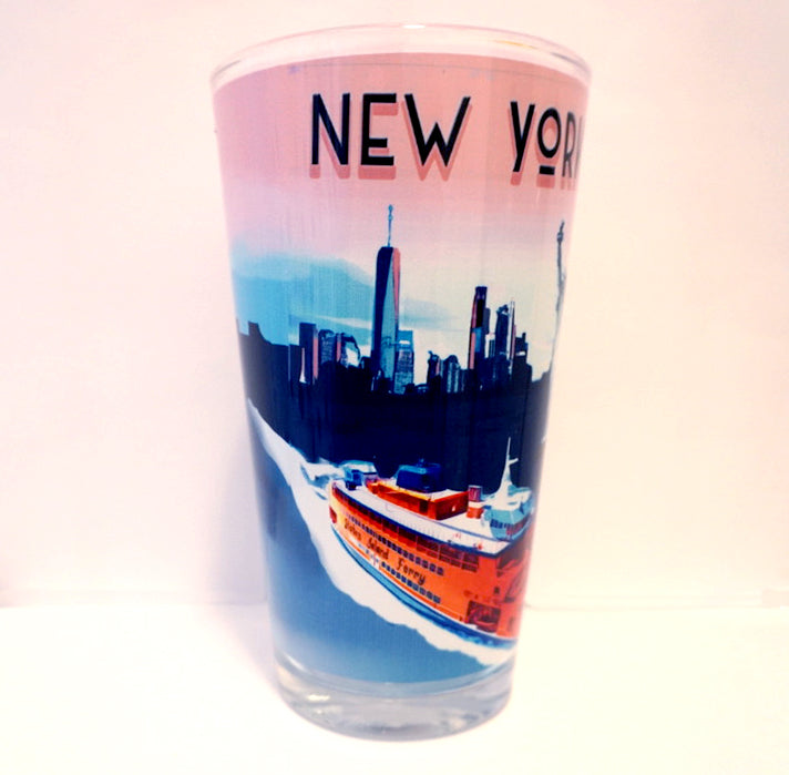 New York Ferry Sunset Pint Glass
