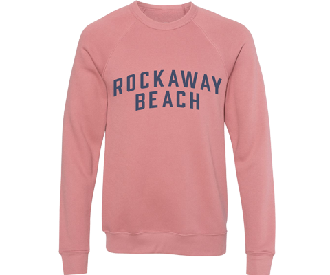 Rockaway Beach Adult Crew Neck Sweatshirt in Mauve