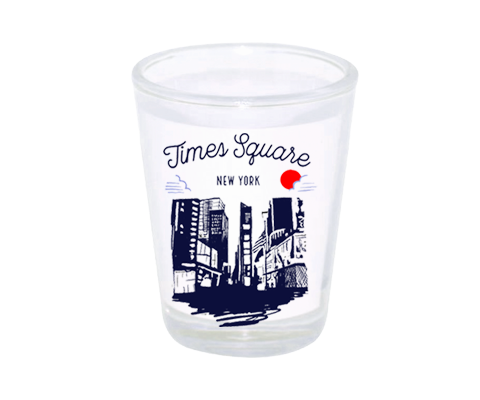 New York Times Square Manhattan Sketch Shot Glass