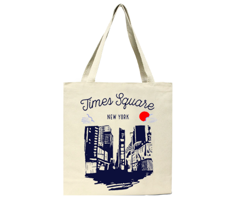 New York Times Square Manhattan Sketch Tote Bag