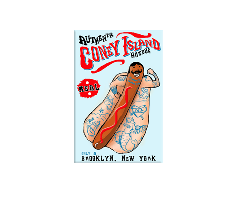 Coney Island Authentic Hotdog, Brooklyn New York Magnet