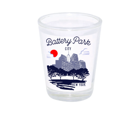 Battery Park City Manhattan Sketch Shot Glass
