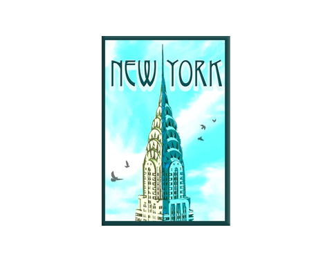 Chrysler Building Blue Sky New York Magnet