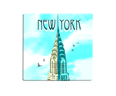 Chrysler Building Blue Sky New York Coaster