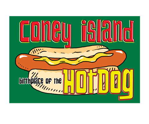 Coney Island Hotdog Brooklyn Postcard