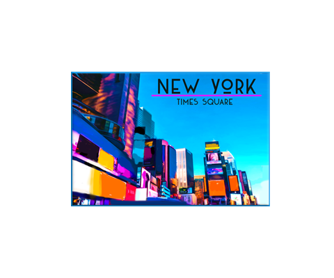 Times Square New York Colorblock Magnet