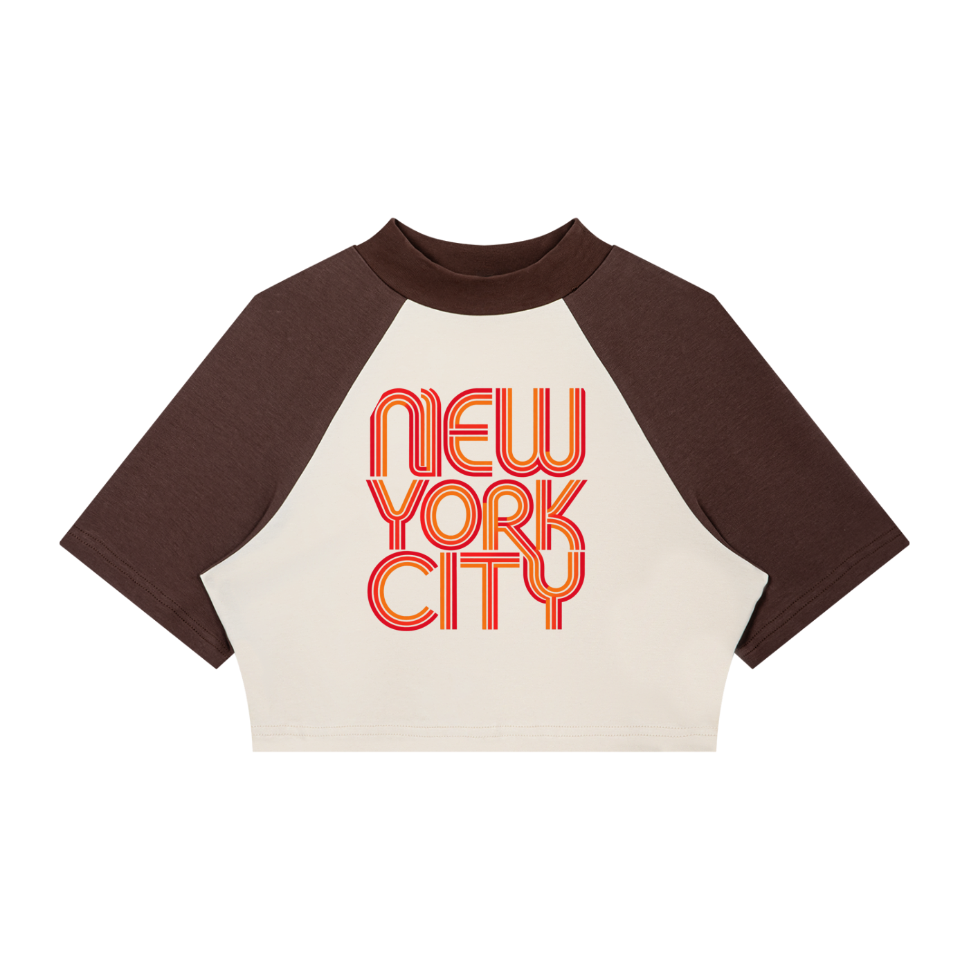 New York Groove Color Block Raglan Crop T-Shirt
