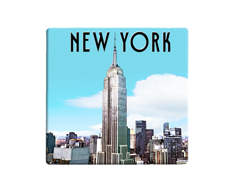 Empire State Building Blue Sky New York Coaster