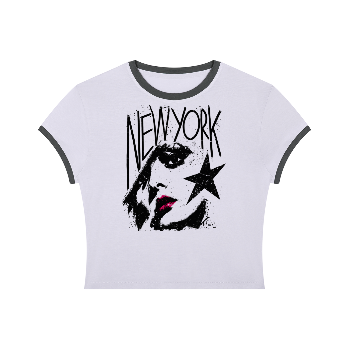 New York Village Star Fitted Ringer T-Shirt