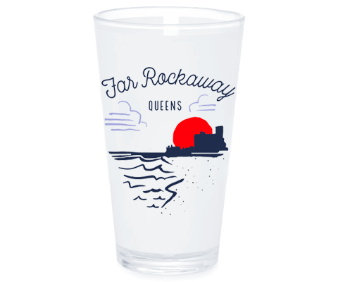 Far Rockaway Sketch Pint Glass