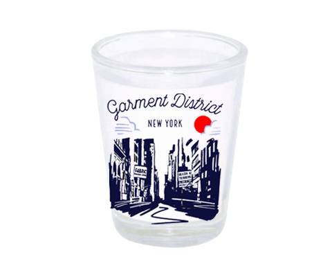 Garment District Manhattan Sketch Shot Glass