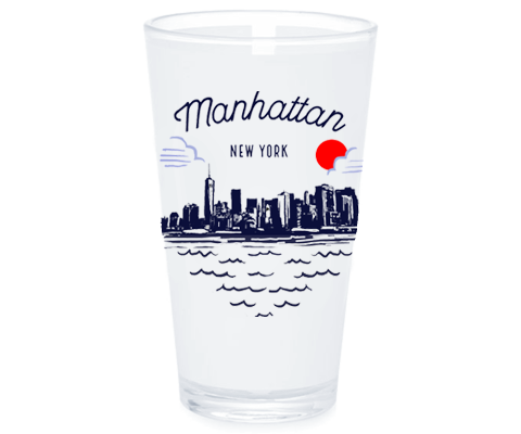 Manhattan Sketch Pint Glass