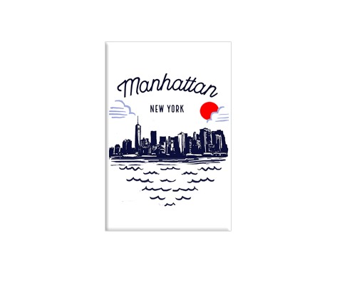 Manhattan New York Sketch Magnet