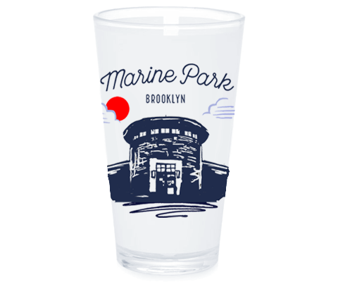 Marine Park Brooklyn Sketch Pint Glass