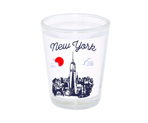 One World Trade Center Manhattan Sketch Shot Glass