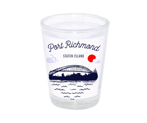 Port Richmond Staten Island Sketch Shot Glass
