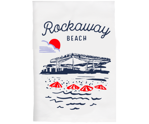 Rockaway Beach Sketch Tea Towel