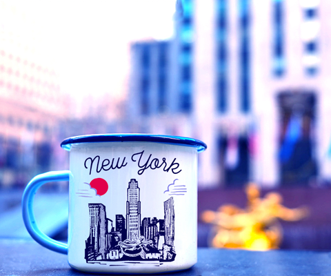 New York Rockefeller Center Manhattan Sketch Mug