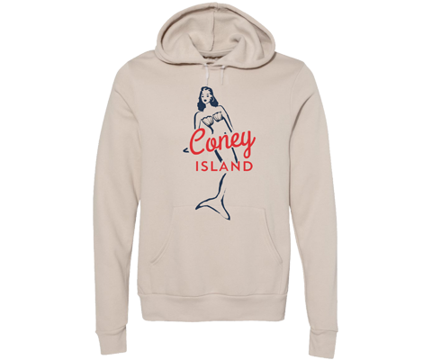 Coney Island Surfer Mermaid Pullover Hoodie Sweatshirt