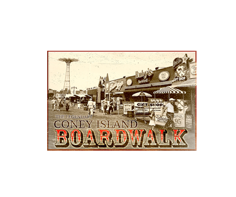 Vintage Coney Island Boardwalk New York Magnet