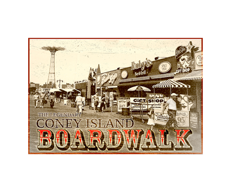 Coney Island Vintage Boardwalk Brooklyn Postcard