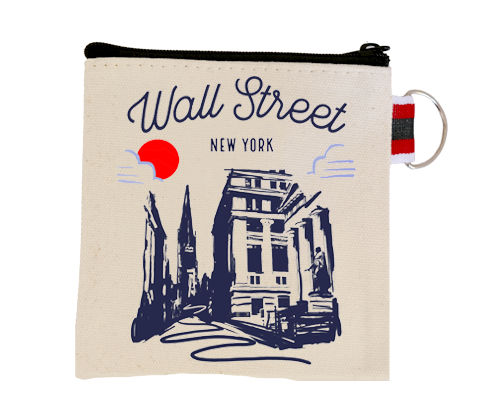 Wall Street Manhattan Sketch Coin Purse