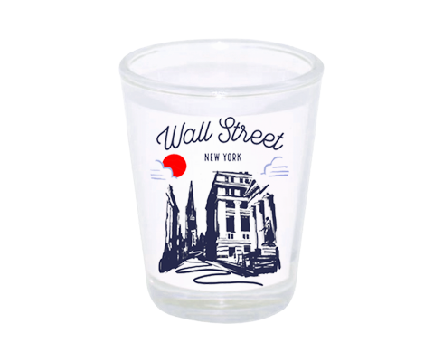 Wall Street Manhattan Sketch Shot Glass