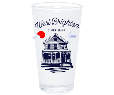 West Brighton Staten Island Sketch Pint Glass