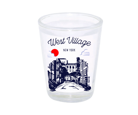 West Village Manhattan Sketch Shot Glass