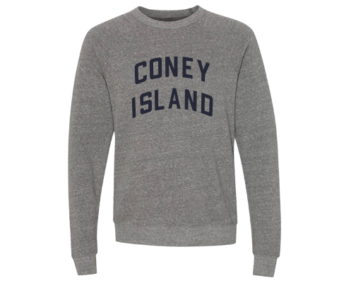 Coney Island Brooklyn Crew Neck Pullover Sweatshirt in Heather Gray