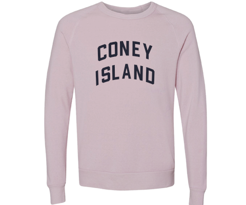 Coney Island Brooklyn Crew Neck Pullover Sweatshirt in Dusty Rose