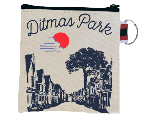 Ditmas Park Brooklyn Sketch Coin Purse